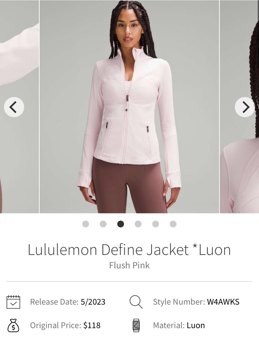 Lululemon Define Jacket, Flush Pink (Luon)